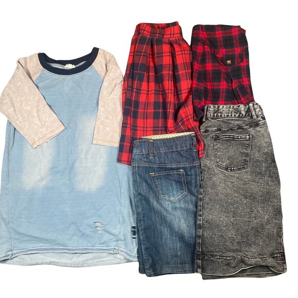 Multiples Other - Lot of 5 Girls Size 12 Summer Spring Skirts Dress Plaid Denim Y2K Retro